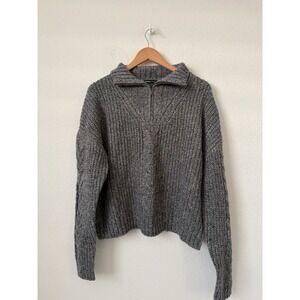 PrAna Laurel Creek Sweater Charcoal Gray Chunky Knit Size Women's Large NWT
